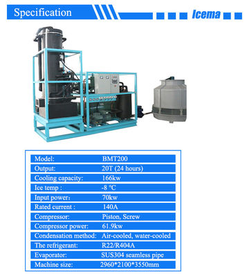 Tonne industrielle 380v 220v de la machine 20 de fabricant de tube de glace