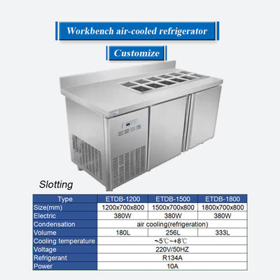 Réfrigérateur d'établi à fentes refroidi par air 120L