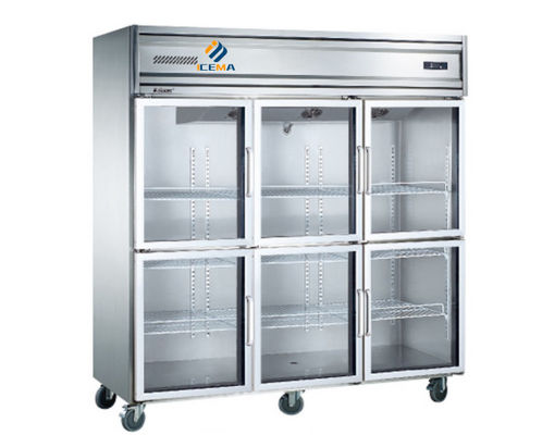 2024 réfrigérateur vertical chaud à six portes 1350L pour refroidir les boissons dans les supermarchés
