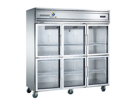 1350L équipement de réfrigération commerciale porte double congélateur vertical
