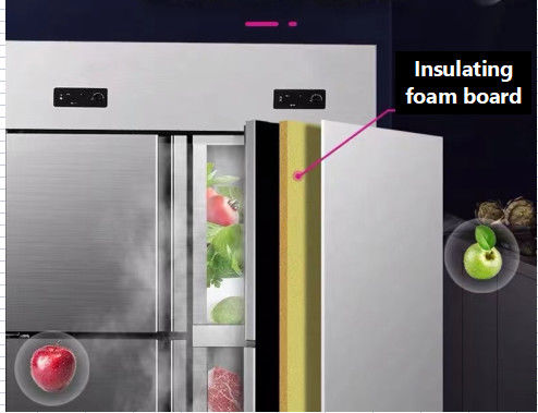 congélateur de réfrigérateur de table de travail de la cuisine 780L avec quatre portes