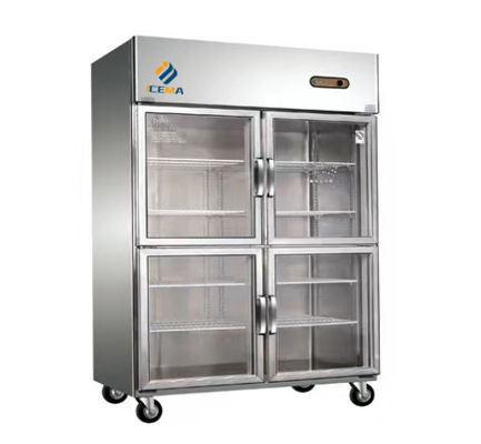 Réfrigérateur vertical en acier inoxydable à quatre portes 780L