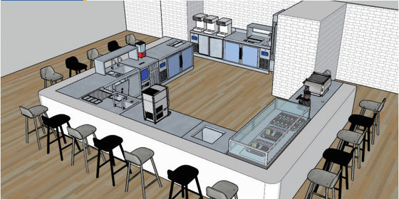 Cuisine commerciale de portes du congélateur 360L 4 de réfrigérateur de réfrigérateur d'acier inoxydable