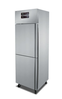 Acier inoxydable droit de congélateur de réfrigérateur de 0-8 degrés 2 portes côte à côte 400 litres pour le restaurant