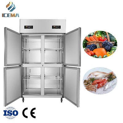 -18~-0 & 0~8 degré 4 portes Commercial Freezer vertical 1230 mm Longueur 680 mm Largeur 1970 mm Hauteur