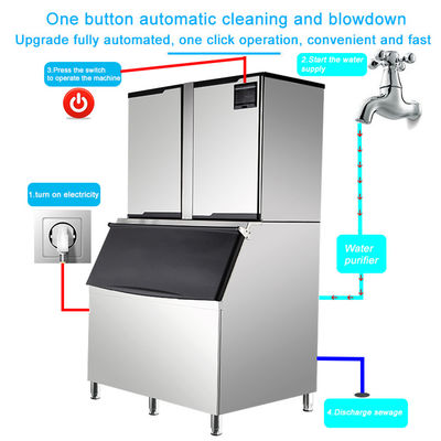 machine commerciale de glaçon 1000kg/24h pour le café d'hôtels de magasins de boisson de nourriture