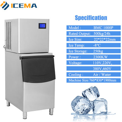 machine commerciale 200kg/24h 400kg/24h 500kg/24h de glaçon 100kg/24h pour le café/barre/hôtels/restaurant