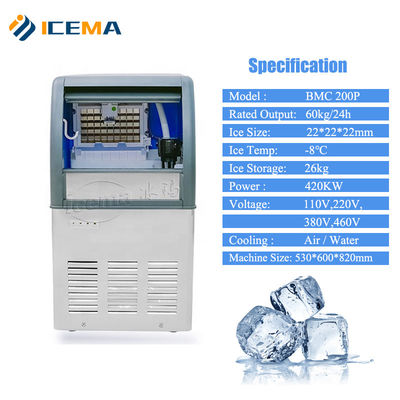 machine commerciale de glaçon 60kg/24H automatique pour la maison/restaurant/magasin/potable/barre