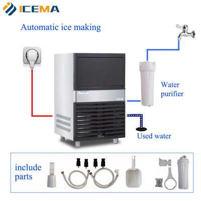 Fabricant de glaçons industriels fiable avec une capacité de fabrication de glace de 40 kg/24h 430*520*800