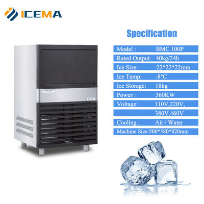 Bon prix Fabricant de glaçons industriels fiable avec une capacité de fabrication de glace de 40 kg/24h 430*520*800 en ligne