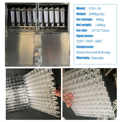 Économie d'énergie ICEMA 1T-10T Machine à glace à cube industriel pour l'industrie alimentaire et des boissons