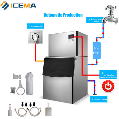 Boutique alimentaire ICEMA Automatique 300kg 400kg 500kg machine à faire des glaçons