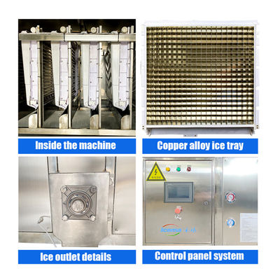 Machine de fabrication de cubes de glace à base de matériau PU pour les besoins industriels 5000 kg par jour