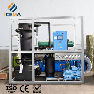Machine de fabrication de glace à tubes ICEMA Production quotidienne personnalisable 1T-30T Convient pour la vente de glaces Barres de glace Les hôtels peuvent être fournis avec machine d'emballage Sacs de glace