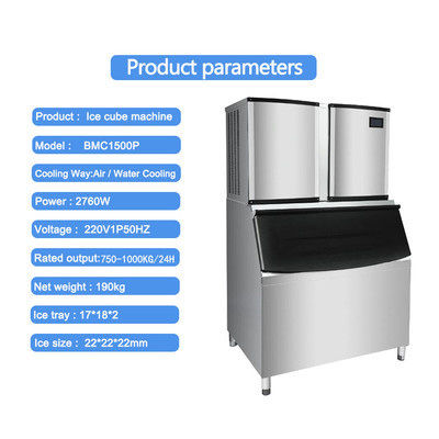 acheter Machine commerciale 3000W 1 Ton For Coffee Bar/restaurant/hôtels de glaçon 1000KG/24H online manufacture