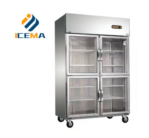 780L équipement de cuisine professionnel réfrigérateur vertical congélateur de marque congélateur commercial quatre portes congélateur d'affichage