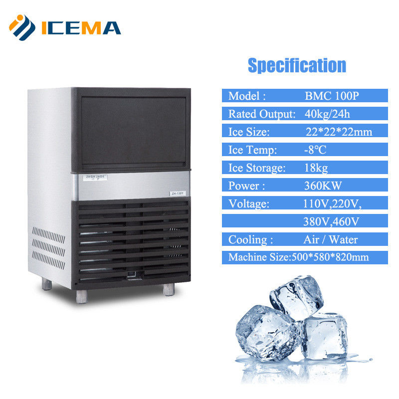 Fabricant de glaçons industriels fiable avec une capacité de fabrication de glace de 40 kg/24h 430*520*800