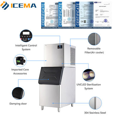 Bon prix Machine à glace à granulés commerciaux pour barres avec une production quotidienne de 500 kg en ligne