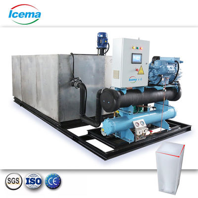 Bon prix 500 kg/jour-50 tonnes/jour Machine automatique de glaçage à bloc de saumure avec condensation refroidie à l'air en ligne