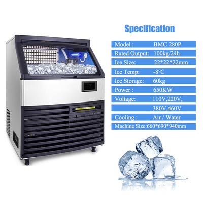 Machine à glaçons commerciale 36kg stockage automatique 240V 110V 220V