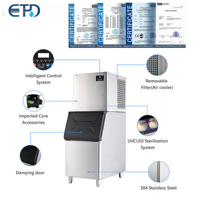 Machine à glace à granulés commerciaux pour barres avec une production quotidienne de 500 kg